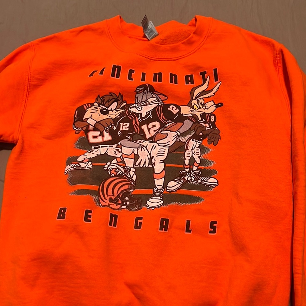 Neon orange bengals looney tunes sweatshirt